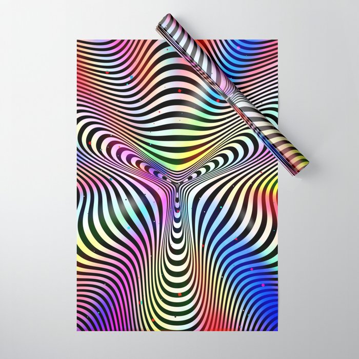 Holographic hypnotic pattern. Colorful iridescent effect. Wrapping