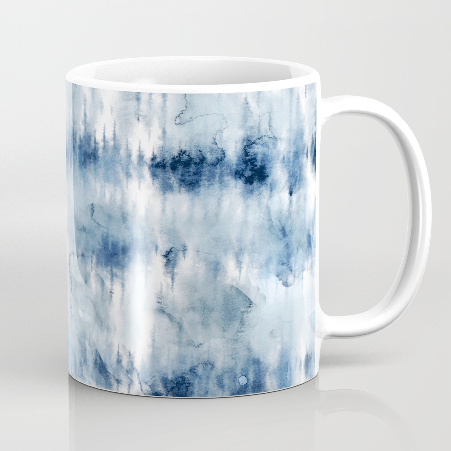 Modern Hand Painted Dark Blue Tie Dye Batik Watercolor Coffee Mug By Girlytrend Society6