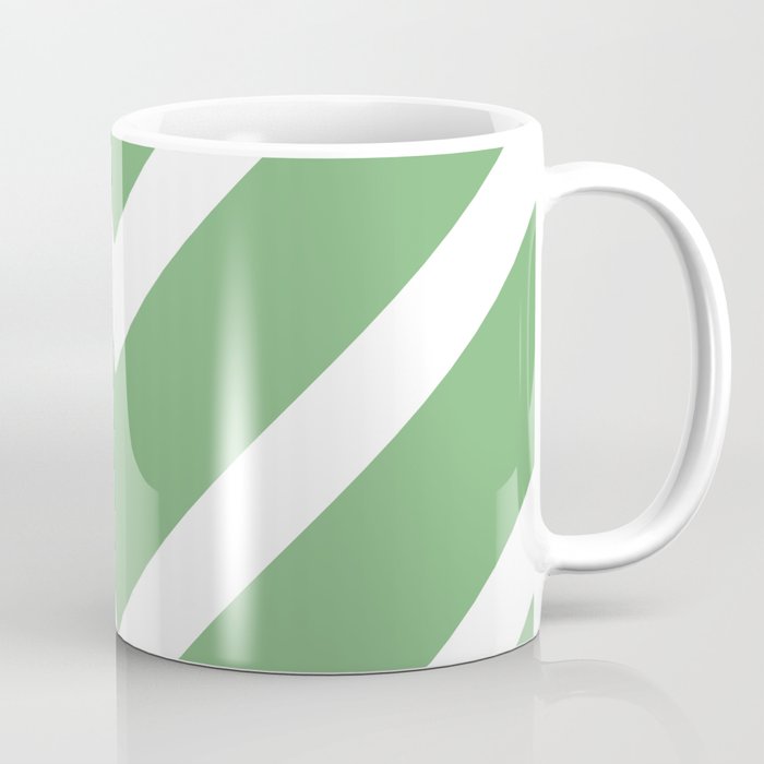 v lines wide - green and white Coffee Mug