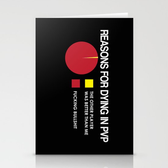 Reasons for Dying in PVP Stationery Cards