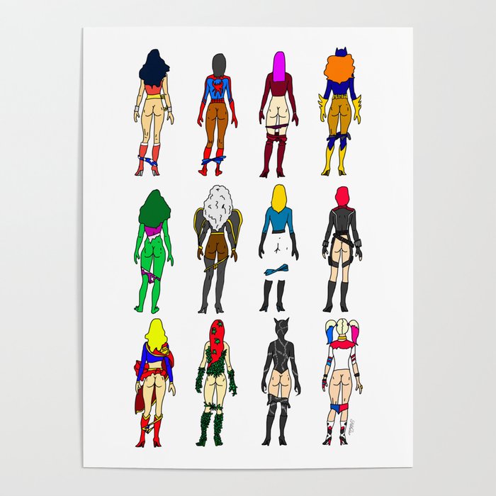 Superhero Butts - Girls Superheroine Butts LV Wallpaper by Notsniw Art