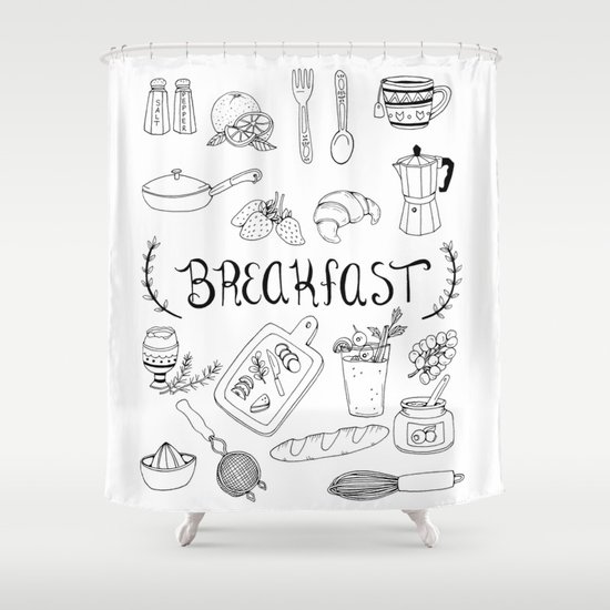 Breakfast Shower Curtain