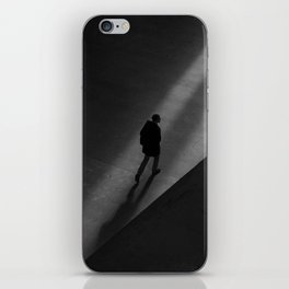 Walking by night - shadows and silhouttes industrial portrait black and white photograph / photography iPhone Skin