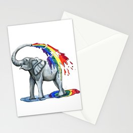 Rainbow Elephant Stationery Card