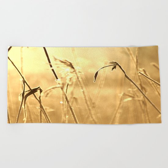 Foggy Morning With Golden Tones Beach Towel