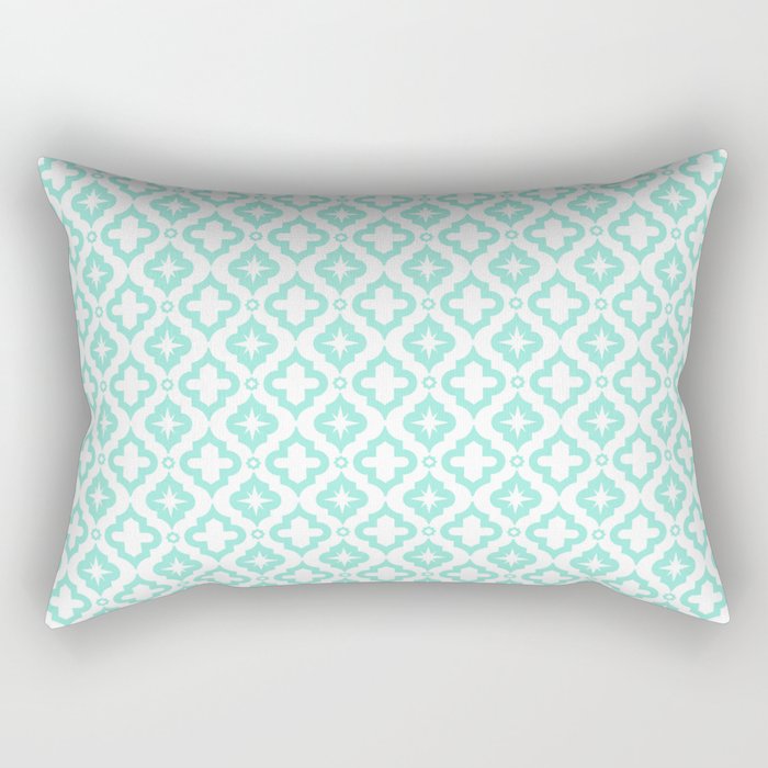 Seafoam Ornamental Arabic Pattern Rectangular Pillow