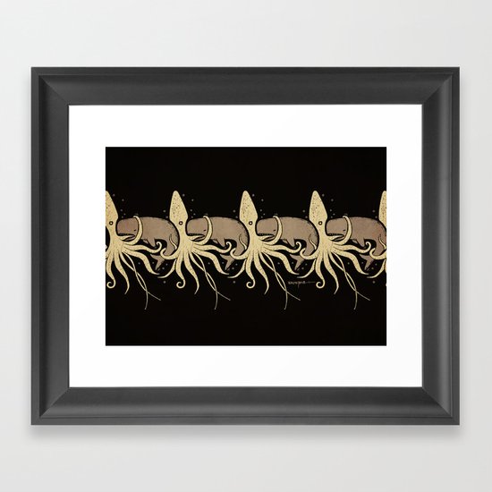 THE WHALE AND THE SQUID Framed Art Print