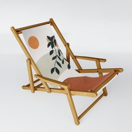 Soft Shapes I Sling Chair | Summer, Line, Minimal, Abstract, Sun, Geometric, Shapes, Illustration, Plant, Nature 