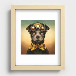 Steampunk Animal 01 Dog Portrait Recessed Framed Print
