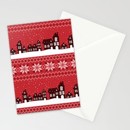 Seamless Knitted Christmas Pattern 18 Stationery Card