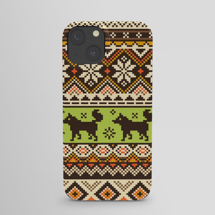 Knit Fox Pattern iPhone Case
