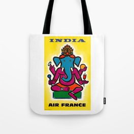 1950 INDIA Air France Ganesha Airline Poster Tote Bag