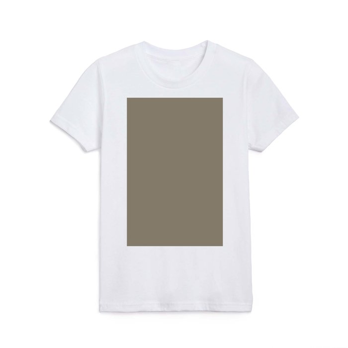 Dark Gray Solid Color Pantone Overland Trek 17-0619 TCX Shades of Yellow Hues Kids T Shirt