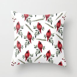 Christmas cardinal  Throw Pillow
