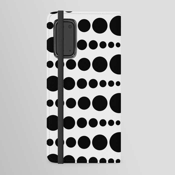 Polkadot Design in Black and White Android Wallet Case