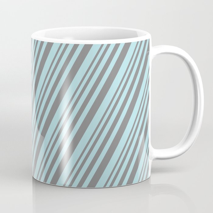 Grey and Powder Blue Colored Lines/Stripes Pattern Coffee Mug