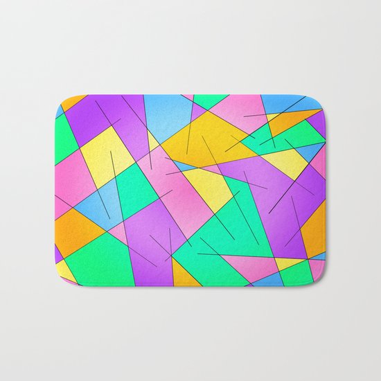 ABSTRACT LINES #1 (Multicolored Vivid) Bath Mat