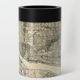 Vancouver WA, USA Vintage City Map Can Cooler