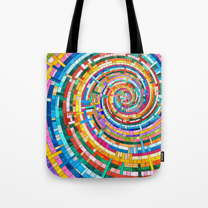 Colorful Mosaic Spiral Tote Bag