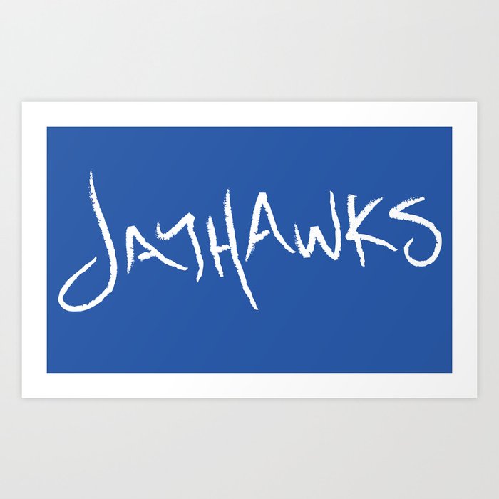 Jayhawks White Art Print