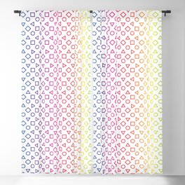 #PrideMonth Shape Design Outlines of rotating squares and triangle with circles pattern Blackout Curtain