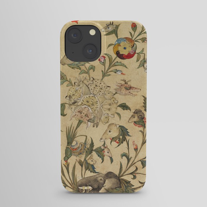 A Floral Fantasy of Animals and Birds iPhone Case