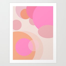 Pastel Pink And Orange Abstract Art Print