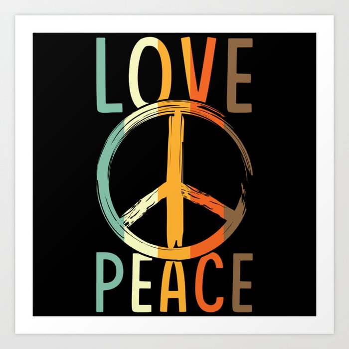 Love Peace with Peace Sign Art Print