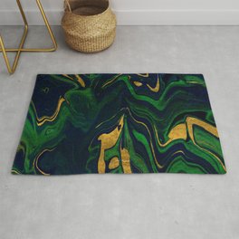 Rhapsody in Blue and Green and Gold Rug