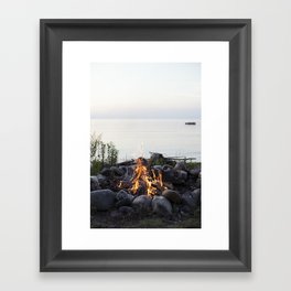 Beachside fire Framed Art Print
