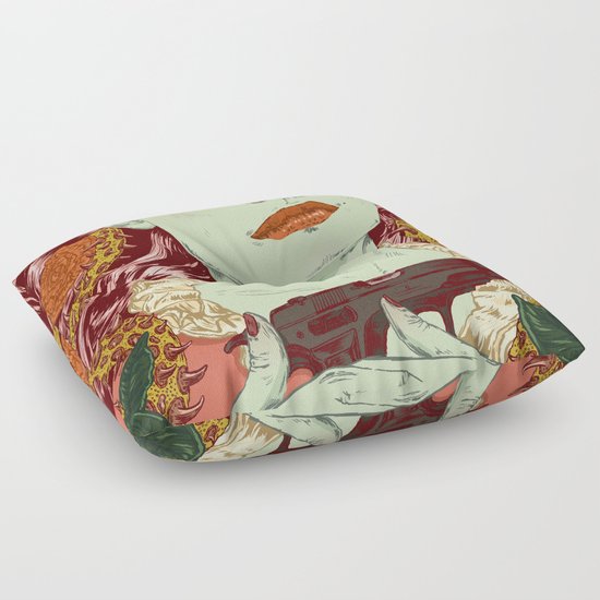 Gonzo Girls vs Sleeping Beauties Floor Pillow by Ruth Munro Society6