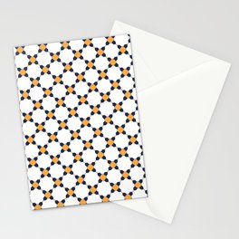 Square Yellow and Blue Geometric Pattern Stationery Cards