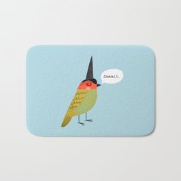 Birds With Attitude: Dammit Bath Mat | Bird, Digital, Drawing, Partyhat, Nonswear, Dammit, Funnybird, Curated 