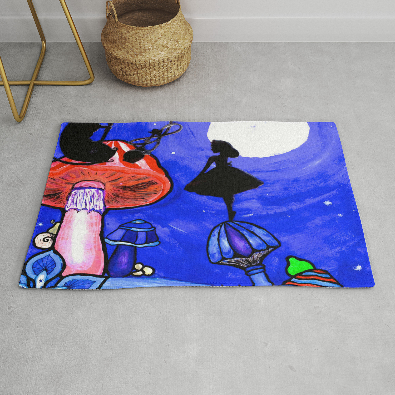 Trippy Original Alice In Wonderland By The Moon Mushroom Mixed