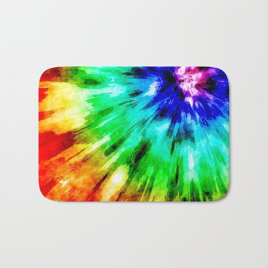 Tie Dye Meets Watercolor Bath Mat