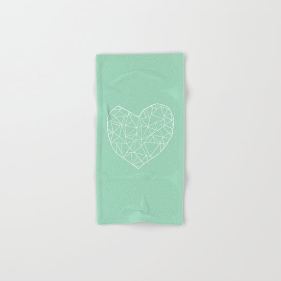 Abstract Heart Mint Hand & Bath Towel