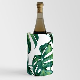 Classic Palm Leaves Tropical Jungle Green Wine Chiller