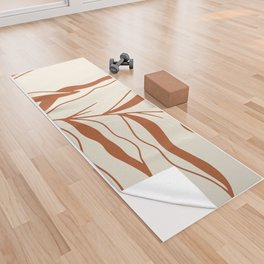 Terracotta Leaves Minimalist Yoga Towel