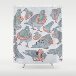 Pigeon Bread Necklaces Shower Curtain