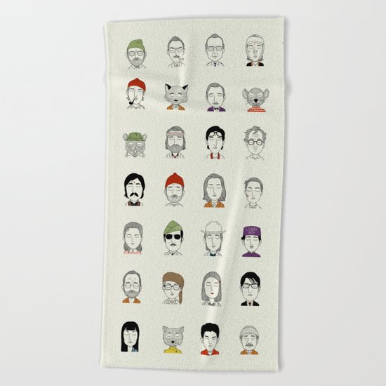 The Characters of W Beach Towel