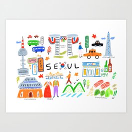 Colorful Seoul Art Print