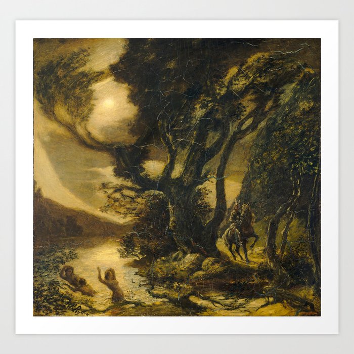 "Siegfried and the Rhine Maidens" by Albert Pinkham Ryder (1888/1891) Art Print