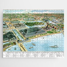 Chicago-Illinois-1893 vintage pictorial map Jigsaw Puzzle