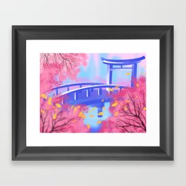 Cherry Blossom Shrine Framed Art Print