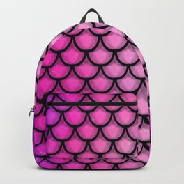 Mermaid Scales Backpack | Pink, Purple, Acrylic, Colorful, Pop Art, Pattern, Watercolor, Ocean, Graphicdesign, Neon 
