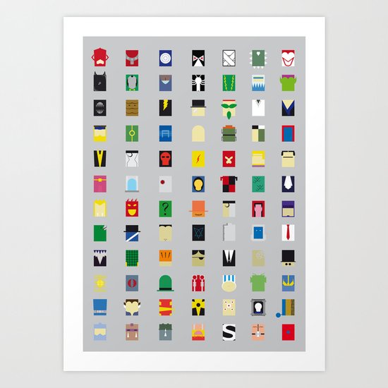 Minimalism Villains Art Print