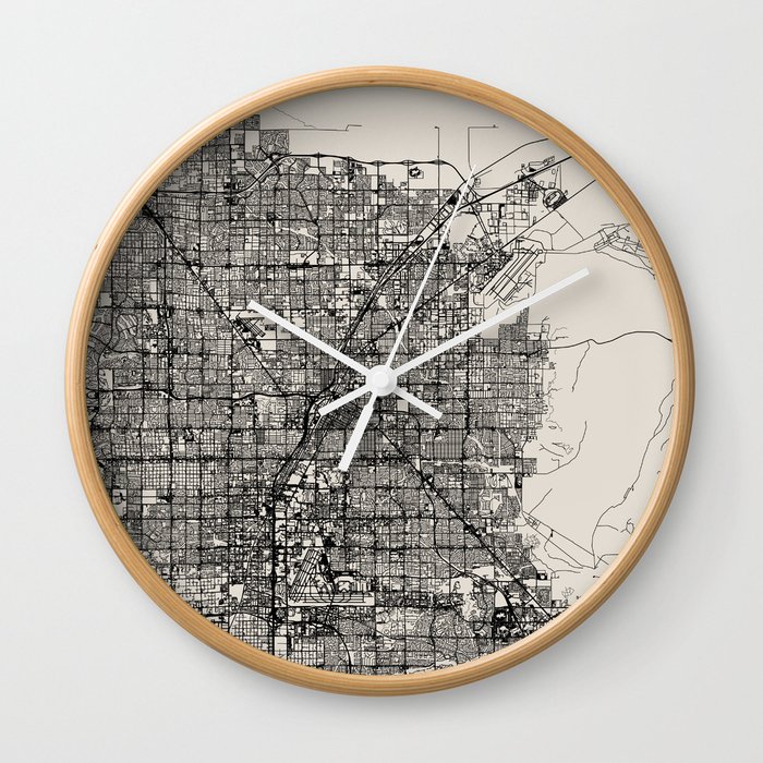 Sunrise Manor USA - Aesthetic City Map - Black and White Wall Clock