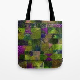 Terraced garden tropical floral gold and amethyst Mediterranean abstract landscape painting by Paul Klee Tote Bag