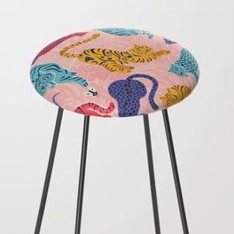 Here Little Kitty - Tigers and Leopards Counter Stool