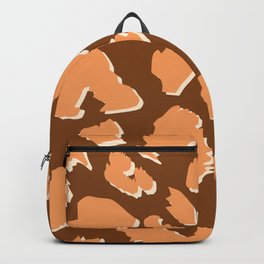 Painted Leopard Peach Terracotta Brown Backpack